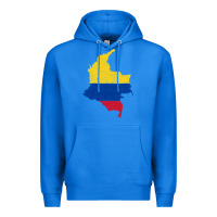 True Royal colombia Flag Map Drawing Line Art Premium Hoodie - linhVisuals