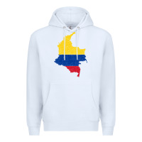 White colombia Flag Map Drawing Line Art Premium Hoodie - linhVisuals