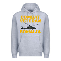Heather Grey combat veteran mogadishu somalia Premium Hoodie - linhVisuals