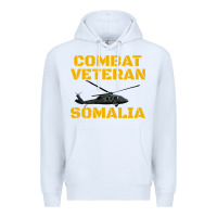 White combat veteran mogadishu somalia Premium Hoodie - linhVisuals