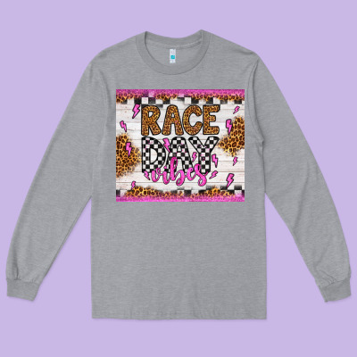Race Day Vibes Long Sleeve Tee Designed By Artiststas