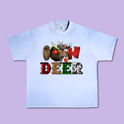 Oh Deer Christmas Urban Heavy Tee Designed By Lillyallendesigns