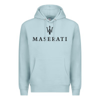 Blue Mist simple white trident symbol essential Premium Hoodie - linhVisuals
