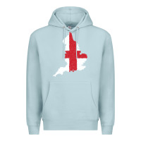 Blue Mist england Flag Map Drawing Line Art Premium Hoodie - linhVisuals