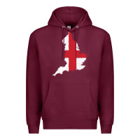 Burgundy england Flag Map Drawing Line Art Premium Hoodie - linhVisuals