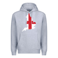 Heather Grey england Flag Map Drawing Line Art Premium Hoodie - linhVisuals