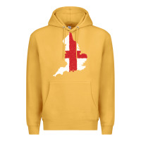 Mustard england Flag Map Drawing Line Art Premium Hoodie - linhVisuals