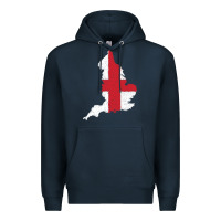 Navy england Flag Map Drawing Line Art Premium Hoodie - linhVisuals