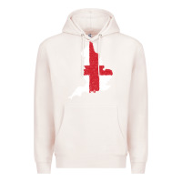 Pale Pink england Flag Map Drawing Line Art Premium Hoodie - linhVisuals