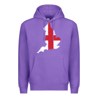 Purple england Flag Map Drawing Line Art Premium Hoodie - linhVisuals