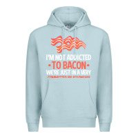 Blue Mist bacon apparel t  shirt i'm not addicted to bacon we were just in a com Premium Hoodie - linhVisuals