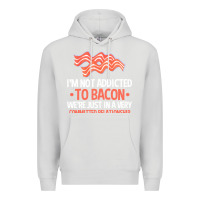 Dove Grey bacon apparel t  shirt i'm not addicted to bacon we were just in a com Premium Hoodie - linhVisuals