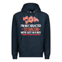 Navy bacon apparel t  shirt i'm not addicted to bacon we were just in a com Premium Hoodie - linhVisuals
