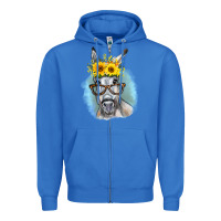 True Royal Sunflower Glasses Donkey Zipper Hoodie - RanaPortraitStore