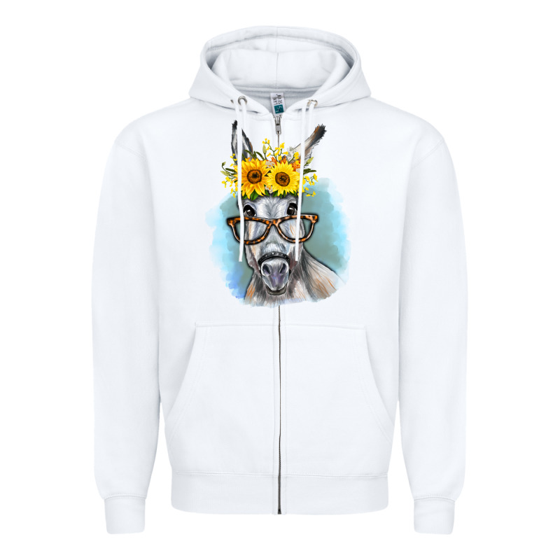 Sunflower Glasses Donkey Zipper Hoodie by RanaPortraitStore | Teevron