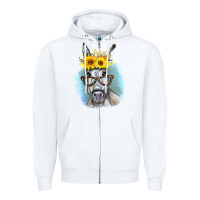 White Sunflower Glasses Donkey Zipper Hoodie - RanaPortraitStore