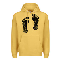 Antique Gold 70's footprints   footprint Premium Hoodie - linhVisuals