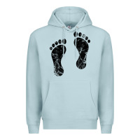 Blue Mist 70's footprints   footprint Premium Hoodie - linhVisuals