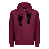 Burgundy 70's footprints   footprint Premium Hoodie - linhVisuals