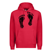 Cardinal 70's footprints   footprint Premium Hoodie - linhVisuals
