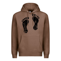 Chestnut 70's footprints   footprint Premium Hoodie - linhVisuals