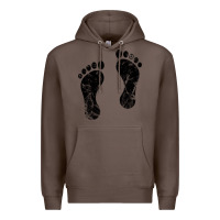 Coffee 70's footprints   footprint Premium Hoodie - linhVisuals