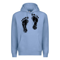 Colony Blue 70's footprints   footprint Premium Hoodie - linhVisuals