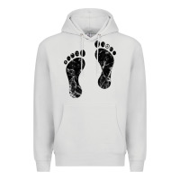 Dove Grey 70's footprints   footprint Premium Hoodie - linhVisuals