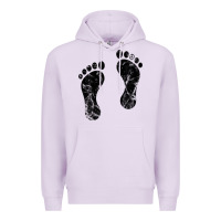 Lilac 70's footprints   footprint Premium Hoodie - linhVisuals