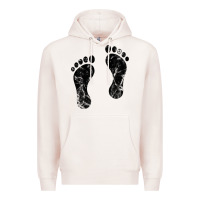 Pale Pink 70's footprints   footprint Premium Hoodie - linhVisuals