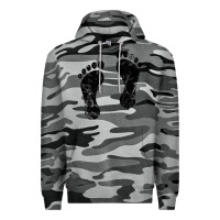 Slate Camo 70's footprints   footprint Premium Hoodie - linhVisuals
