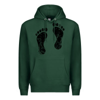 Sports Green 70's footprints   footprint Premium Hoodie - linhVisuals