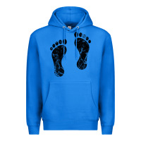 True Royal 70's footprints   footprint Premium Hoodie - linhVisuals