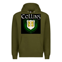 Army Green collins family irish coat of arms Premium Hoodie - linhVisuals