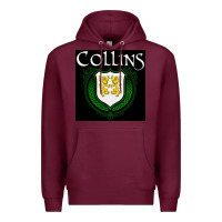 Burgundy collins family irish coat of arms Premium Hoodie - linhVisuals