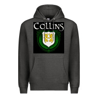 Charcoal Heather collins family irish coat of arms Premium Hoodie - linhVisuals