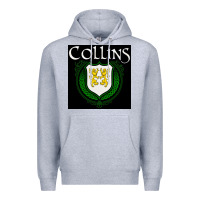 Heather Grey collins family irish coat of arms Premium Hoodie - linhVisuals