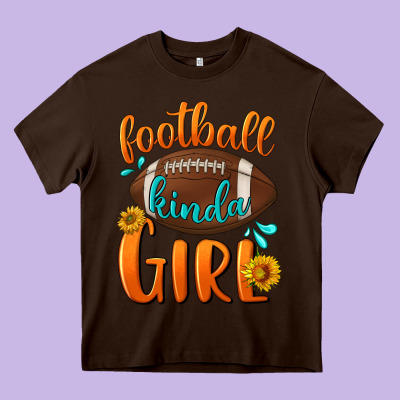 Football Kinda Girl Heavy Core Tee Designed By Bundleandbundleshop