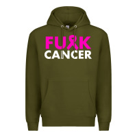 Army Green fck cancer Premium Hoodie - linhVisuals