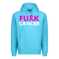 Ocean Blue fck cancer Premium Hoodie - linhVisuals