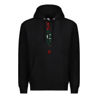 Black Maldives Map Flag Drawing Line Art Premium Hoodie - linhVisuals