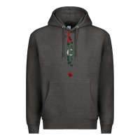 Charcoal Heather Maldives Map Flag Drawing Line Art Premium Hoodie - linhVisuals