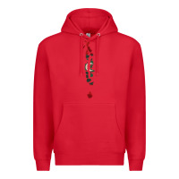 Red Maldives Map Flag Drawing Line Art Premium Hoodie - linhVisuals