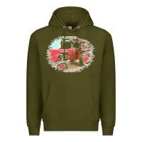 Army Green tractor t  shirt tractor t  shirt Premium Hoodie - linhVisuals