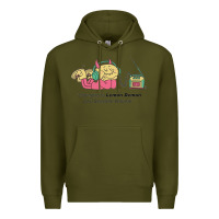 Army Green listening to lemon demon Premium Hoodie - linhVisuals