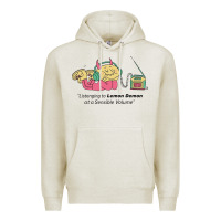 Oatmeal Heather listening to lemon demon Premium Hoodie - linhVisuals