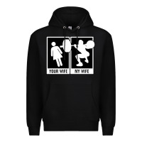 Black your wife my wife weightlifting Premium Hoodie - linhVisuals