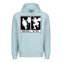 Blue Mist your wife my wife weightlifting Premium Hoodie - linhVisuals