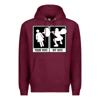Burgundy your wife my wife weightlifting Premium Hoodie - linhVisuals