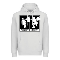 Dove Grey your wife my wife weightlifting Premium Hoodie - linhVisuals